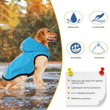 5 x RAW Customer Returns Idepet Waterproof 2 in 1 Dog Rain Jacket, Lightweight Dog Jumpsuit with Hood, Breathable Rain Poncho with Hood and Reflective Strip for Small Medium Large Dogs S, Blue  - RRP €100.8