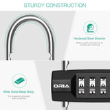 1 x RAW Customer Returns ORIA Combination Lock, Resettable 4 Digit Lock with Adjustable Handle, Waterproof for School, Employee, Gym and Sports Locker, Toolbox, Fences, Bicycle etc - RRP €13.1