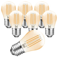 1 x RAW Customer Returns Poinivo E27 LED light bulb, 4W dimmable G45 vintage Edison bulb, 2700K warm white, 350lm E27 LED filament bulb, replacement for 35W light bulb, dimmable, amber, pack of 6 - RRP €17.99