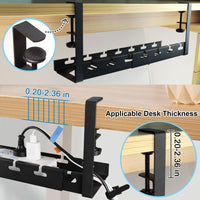 1 x RAW Customer Returns Cable duct desk, retractable cable management, cable holder without drilling, easy for easy installation under the desk, cable tray for cable organization at the workplace - RRP €25.99