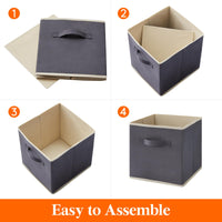 1 x RAW Customer Returns Lifewit 10 pieces fabric storage box, foldable storage cube boxes, storage boxes made of nonwoven fabric with handle for boxes, Kallax boxes, shelf 33 x 33 x 33 cm, grey - RRP €46.08