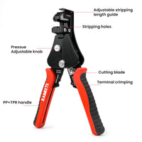 1 x RAW Customer Returns KAIWEETS 3-in-1 Wire Stripper Wire Cutter Automatic Adjustable Wire Stripper for 8-18 AWG Solid Wire and Stranded Wire, Crimping Tool for 10-22 AWG Wire - RRP €20.16