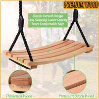 1 x RAW Customer Returns Taeku wooden swing, adult board swing playground garden swing children s swing with height adjustable rope for indoor outdoor use 56 25cm  - RRP €73.91