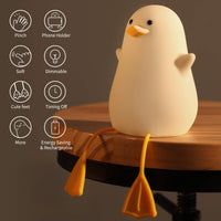 2 x RAW Customer Returns YuanDian Cute Duck Night Light, Cute Night Light for Kids, Touch Control, Portable and Rechargeable, Dimmable, for Kids Bedroom, Gifts for Women, Teens, Girls, Babies Silicone - RRP €42.24