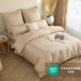 1 x RAW Customer Returns SOULFUL Mako satin bed linen 135x200, Tencel cotton bed linen sets with zipper, Oeko-TEX certified, contains 1 duvet cover 135x200 and 1 pillowcase 80x80, beige - RRP €43.36