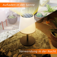 1 x RAW Customer Returns Solar table lamp for outdoors LED table lamp wireless, portable LED battery outdoor table lamp, IP44 waterproof solar table lights, solar lamp for camping balcony restaurant garden black  - RRP €33.99