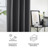 1 x RAW Customer Returns Deconovo Curtain Opaque Blackout Curtain Thick Curtain Living Room Thermal Curtain Eyelets, 240 x 135 cm Height x Width , Dark Grey, Set of 2 - RRP €42.95