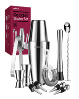 1 x RAW Customer Returns Cocktail Shaker, Cocktail Set Gift, Premium Boston Shaker 800ML600ML Gift Set, Cocktail Shaker Bar Accessory Set, Cocktail Shaker Stainless Steel, Shaker for Cocktails Mixer Spoon 12 Piece Bartender - RRP €27.22