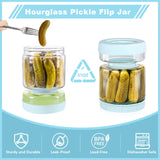 1 x RAW Customer Returns Luvan 1500 ml glass cucumber jar with sieve flap, cucumber container, cucumbers and olives hourglass, large cucumber separating jar with flap for capers, garlic, olives, onions - RRP €28.99