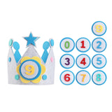 1 x Brand New Birthday Birthday Crown Children, Birthday Crown Made of Fabric Reusable Birthday Crown Felt Fabric Girls Boys Fabric Crown with Numbers 1-9 for Children Birthday Party Supplies - RRP €27.6