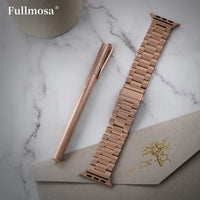 1 x RAW Customer Returns Fullmosa Compatible with Apple Watch SE Strap 40mm 41mm 38mm Women Men, Metal Bracelet Stainless Steel Bands for SE Series 9 8 7 6 5 4 3 2 1 iwatch Bracelets Rose Gold - RRP €26.99