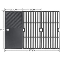 1 x RAW Customer Returns GFTIME 43 x 63cm cast iron grill grate and grill plate for Enders Boston 3, Enders Monroe Pro 3, Charbroil, Barbecook Siesta 310, Broil King Sovereign, Landmann Triton 3 4, cast iron grill spare parts - RRP €75.99