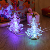 1 x Brand New minkissy 2pcs Christmas Tree Shape Table Lamp USB Powered Desktop Lamp Night Light Decor for Home Holiday Decorative Silver  - RRP €22.8