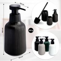 1 x RAW Customer Returns KADAX bathroom accessories, ceramic bathroom set, bathroom mug, soap dispenser, toilet brush, bathroom accessory set, bathroom equipment set dark green, 3  - RRP €32.26