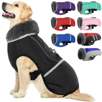 1 x RAW Customer Returns QBLEEV Dog Winter Coat Warm Reflective Dog Jacket Turtleneck Waterproof Cold Weather Thick Fleece Lining Dog Pet Clothes Vest Snowsuit for All Dog Size XL - RRP €26.02