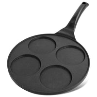 1 x RAW Customer Returns joeji s Kitchen Pancake Crepe Pan with 4 Holes Lightweight - 26.5 cm Non-Stick Cast Aluminum - Induction - Multipurpose Pancake Pan Fried Egg  - RRP €32.95