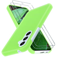 10 x RAW Customer Returns YENAPOON for Samsung Galaxy S23 FE case with 2 screen protectors, liquid jelly silicone case, thin mobile phone case, shockproof, scratch-resistant protective case, yellowish green - RRP €118.0