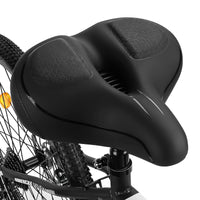 1 x RAW Customer Returns Bicycle saddle, wide bicycle saddle, waterproof, breathable, comfortable, soft for women and men, black - RRP €31.99