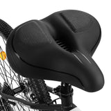 1 x RAW Customer Returns Bicycle saddle, wide bicycle saddle, waterproof, breathable, comfortable, soft for women and men, black - RRP €31.99