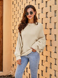 1 x RAW Customer Returns Fessceruna Women s Knitted Sweater Batwing Sleeve Oversized Pullover Round Neck Winter Ribbed Sweatershirt - RRP €34.99