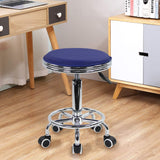 1 x RAW Customer Returns KKTONER Round Footrest PU Leather Height Adjustment with Bearings Modern Industrial Style Metal Rotating for Salon SPA Massage Stool for Small Work Blue  - RRP €37.99