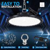 1 x RAW Customer Returns YIQIBRO LED Spotlight 100W 2 Pieces, 10000LM UFO LED Workshop Ceiling Light, 7000K Cold White LED Garage Ceiling Light, IP65 Waterproof LED Spotlight, UFO LED Ceiling Light for Garage Warehouses Factory Gym - RRP €52.02