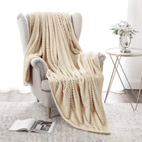 1 x RAW Customer Returns MIULEE Cuddly Blanket Fleece Blanket Flannel Blanket Plain Blankets Couch Blanket Fluffy Throw Microfibre Bedspread Sofa Blanket Blanket for Bed Sofa Bedroom Office 60 x 80 Inch 150 x 200 cm Beige - RRP €29.23