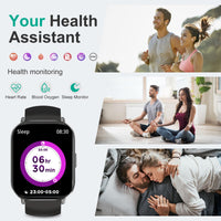 1 x RAW Customer Returns Fitonus Smartwatch Men Women with Phone Function AI Voice, 2.01 Full Touch Smart Watch Fitness Watch with 120 Sports Modes, Pedometer Sleep Monitor Heart Rate Monitor IP68 Sports Watch for Android iOS, Black - RRP €20.16