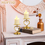 1 x RAW Customer Returns Nuptio Candle Holders Pillar Candles Pillar Candle Holder Gold - Vintage Candle Holders Pillar Candles Sharpener Candle Holders Candle Sticks for Long Candles Gifts Christmas Wedding Food Pack of 2 - RRP €19.14