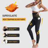 1 x RAW Customer Returns Merlvida sweat pants for losing weight, sauna leggings, women s high waist sports leggings with pockets, hot thermal sweat sports trousers, stomach away sweating trousers, shape leggings, jogging trousers, - RRP €22.42