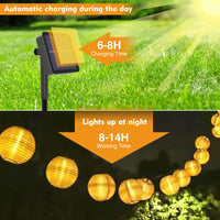 2 x RAW Customer Returns Solar fairy lights outdoor, 9.5 m 25 LED lantern fairy lights outdoor 8 mode lantern fairy lights outdoor IP65 waterproof solar fairy lights decoration for garden, balcony, terrace, yard, party warm white - RRP €39.98