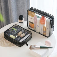 1 x RAW Customer Returns LUZWAY toiletry bag transparent airplane bag airplane travel set Transparent toiletry bag with 5 spray bottles max. 100 ml capacity and 3 liquid containers - RRP €32.4