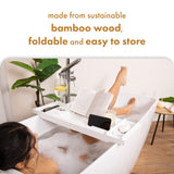 3 x Brand New Tranquil Beauty Premium Bath Caddy Natural and sustainable bamboo bathtub caddy Bath tray with iPad, tablet and cell phone holder Extendable and adjustable wooden shelf with wine holder. - RRP €102.81