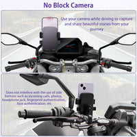 1 x RAW Customer Returns Olycism Mobile Phone Holder Bicycle Handlebar Mounts Motorcycle Rearview Mirror 2 Connection Methods Anti-shake Phone Holder Bicycle Mount Metal With 360 Rotate for 5.0-6.8 Inch Smartphone - RRP €12.66