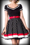 1 x RAW Customer Returns AXOE Women s Polka Dot Rockabilly Vintage Dress with Belt Party Dress Black, Size 36, M - RRP €39.31