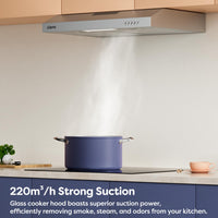 1 x RAW Customer Returns CIARRA CBCS6903D A cooker hood under cabinet 60cm recirculation hood recirculation exhaust air 3 power levels integrated under cabinet under cabinet hood with CBCF009 carbon filter stainless steel silver - RRP €99.99