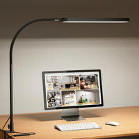 1 x RAW Customer Returns SKYLEO Desk Lamp LED Dimmable - 85cm Desk Lamp - Touch Control - 5 Color Modes X 11 Brightness Levels - 1300LM 112 Pcs Lamp Beads - Timmer Memory - 12W Office Lamp Desk - Black - RRP €32.39