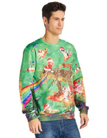 1 x RAW Customer Returns Rave on Friday Christmas Sweater Men Dinosaur Graphic Christmas Sweater Ugly Christmas Sweater Long Sleeve Round Neck Christmas Sweater Sweatshirt Casual Sport M - RRP €31.25