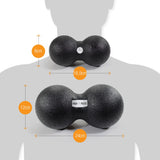 4 x RAW Customer Returns High Pulse massage ball incl. exercise poster, polypropylene - double ball for a targeted, deep massage and regeneration of the muscles in the neck and back 8 cm or 12 cm black - RRP €68.56