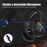 1 x RAW Customer Returns Somic 2.4G Wireless Gaming Headset for PS4, PS5, PC with Detachable Mic and RGB Rainbow LED Surround Sound Bass Over-Ear Headphones with Game Audio Live Broadcast Sound Mode - RRP €51.97