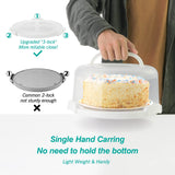 1 x RAW Customer Returns Spesh Round Cake Carrier with Carrying Handle 10 Inch Reusable Cake Container Cake Butler with Cutting Grooves PP Plastic Cake Container Diameter 30 x 15 cm White  - RRP €30.24