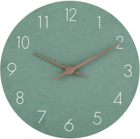 1 x RAW Customer Returns Warminn MDF Wooden Wall Clock Without Ticking Noise Silent Modern 30cm Quartz Large Battery Operated Wall Clock Easy to Read for Room Home Kitchen Bedroom Office School Green  - RRP €22.99