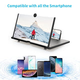 1 x RAW Customer Returns 18 inch mobile phone screen magnifier, 3D universal mobile phone magnifying glass, videos, extendable HD screen, blue light, folding amplifier holder, magnifying glass for all smartphones - RRP €28.99