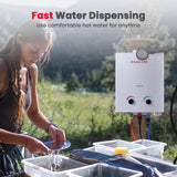 1 x RAW Customer Returns GASLAND 5L Gas Water Heater, AS132 Propane Instantaneous Water Heater 30 37mbar, LPG Water Heater for Motorhome Camping Shower Washing Horse - RRP €199.99