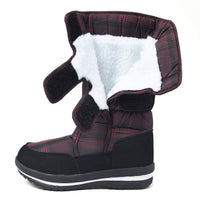 1 x Brand New Shenji women s snow boots with non-slip sole, half boots, check winter boots, classic H9489, black red 40 - RRP €47.3