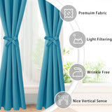 1 x RAW Customer Returns JIUZHEN Opaque Curtains Eyelet Curtains for Bedroom Living Room, Turquoise Blackout Curtain, 2 Pieces, 215 x 132 cm H x W  - RRP €35.28