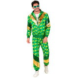 1 x RAW Customer Returns Widmann - Costume tracksuit St. Patricks Day, green with clover leaves, Ireland, Irish, holiday, 80s outfit, jogging suit - RRP €35.99