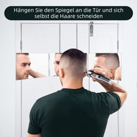 1 x RAW Customer Returns GAPPO 360 degree mirror with LED, 3-way mirror for cutting hair yourself, THREE-sided folding mirror for self-cutting, cosmetic mirror with lighting, shaving mirror white - RRP €36.29