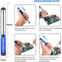 1 x RAW Customer Returns SREMTCH Tin Soldering Irons, 60W 220V Adjustable Temperature Soldering Iron Kit, 5pcs Different Tips, Holder, Soldering Wire for Variously Repaired Use - RRP €18.99