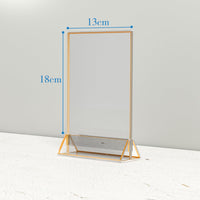 1 x RAW Customer Returns Sezanrpt Acrylic Place Card Holder Gold 13x18 Vertical 4 Pack, Acrylic Table Numbers Wedding, Clear Menu Holder for Table Top, Restaurant Retail, Paper Holder, Picture Frame - RRP €20.16